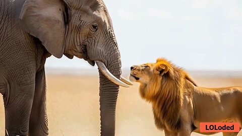 🦁🐘 Unlikely Heroes: Lion and Elephant Join Forces to Protect Their Kin! 🌿