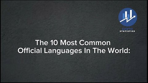 The 10 Most Common Official Languages In The World...