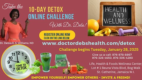 10-DAY DETOX CHALLENGE WITH STRENGHT - LANUCH DATE: JANUARY 28, 2025 with Dr. Debra Williams