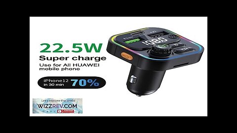 Bakeey 22.5W 2 Usb-As +PD Port FM Bluetooth Transmitter Fast Charging Car Review