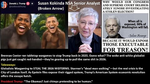 w/Susan Kokinda NSA Senior Analyst (Broken Arrow): Brennan Center ran tabletop wargames to stop Trump back in 2020. Guess what? The woke anti-white globalist pigs just got caught red-handed—they’re gearing up to pull the same shit in 2026.