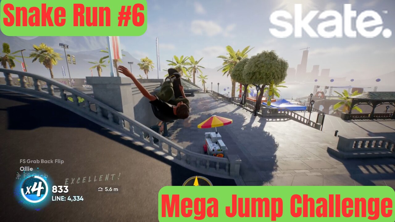 EA Skate. | Snake Run #6 | Mega Jump Challenge | Tutorial Island | 4K