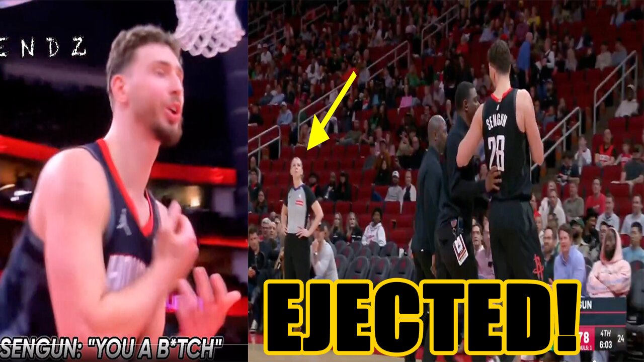 Rockets star Alperen Sengun EJECTED for calling female ref a BI*CH multiple times!