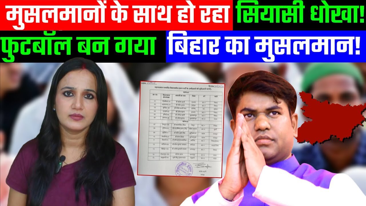 मुसलमानों के साथ हो रहा सियासी धोखा! फुटबॉल बन गया Bihar का मुसलमान! Desh live | #aashimatyagi #vip