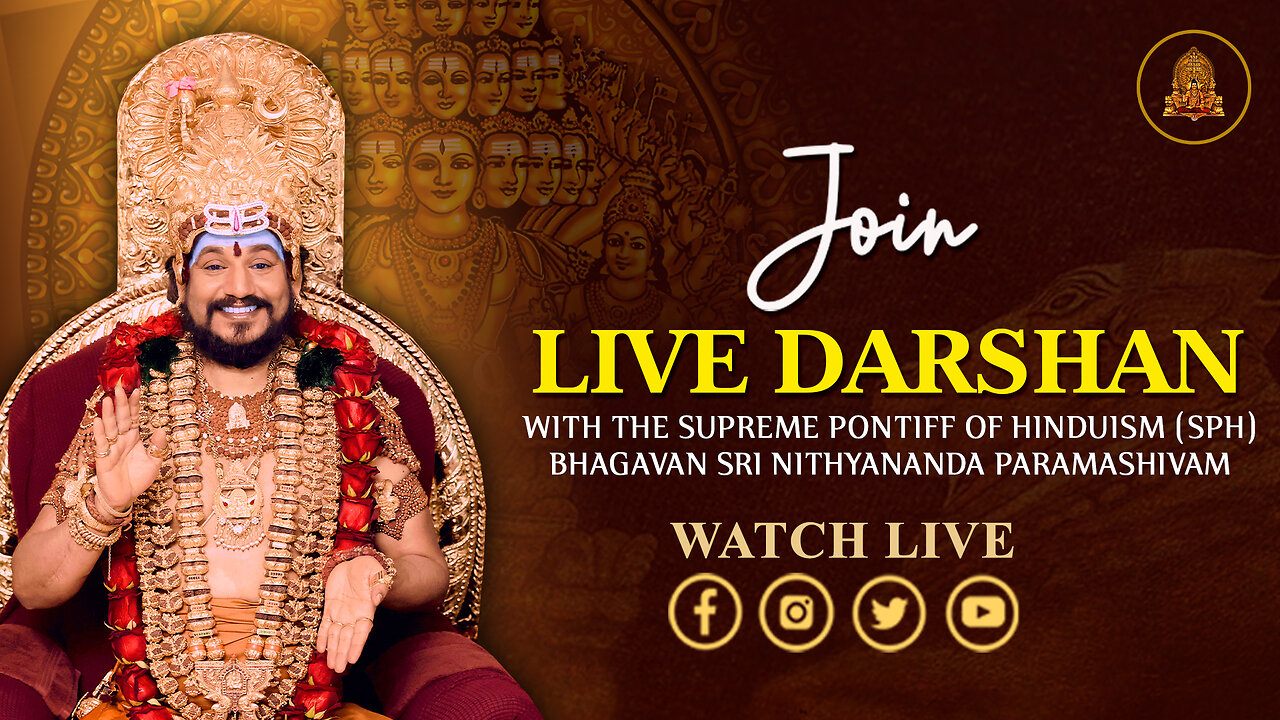 Live Darshan of SPH Bhagavan Sri Nithyananda Paramashivam