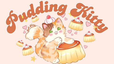 Pudding Kitty Lofi 🍮🍰1 Hour Cafe Song 🍒 Stream cafe🍦 cute & relaxing music☀️ Make Your Day Better
