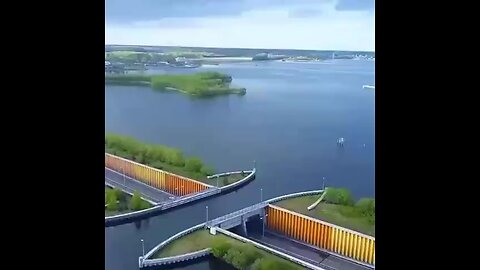 Veluwemeer Aqueduct water bridge is a remarkable feat of engineering. The Netherlands 🇳🇱