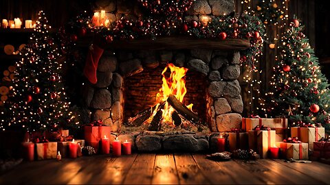 "12 Hour Christmas Fireplace" No Music