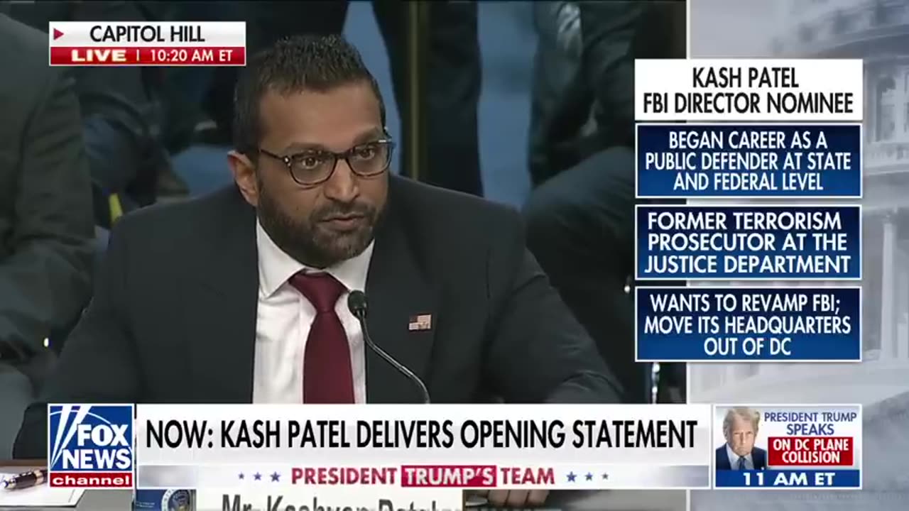 BREAKING..Trump's FBI pick Kash Patel vows to restore public trust in bold opening statement