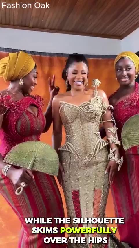 rich crimson and metallic gold vertical stripes aso-oke fabric 1118 31