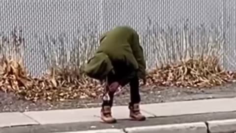 Man at 3pm. He was still there, doing the same thing 30 mins later.