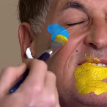 Bob Ross face painting gone wrong
