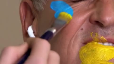 Bob Ross face painting gone wrong