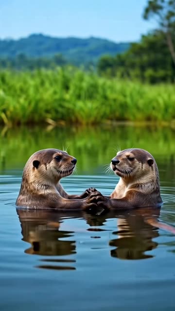 Otter's Holding Hands