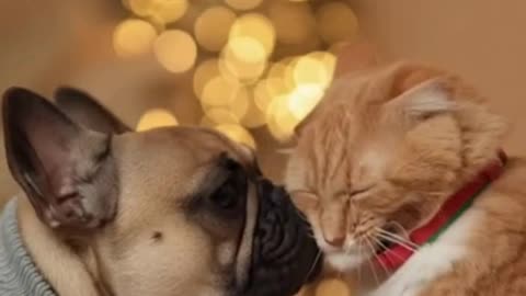 🐱🐶❤️🎄 My Cat and Dog Fell in Love This Christmas… I Didn’t Expect This 😭✨