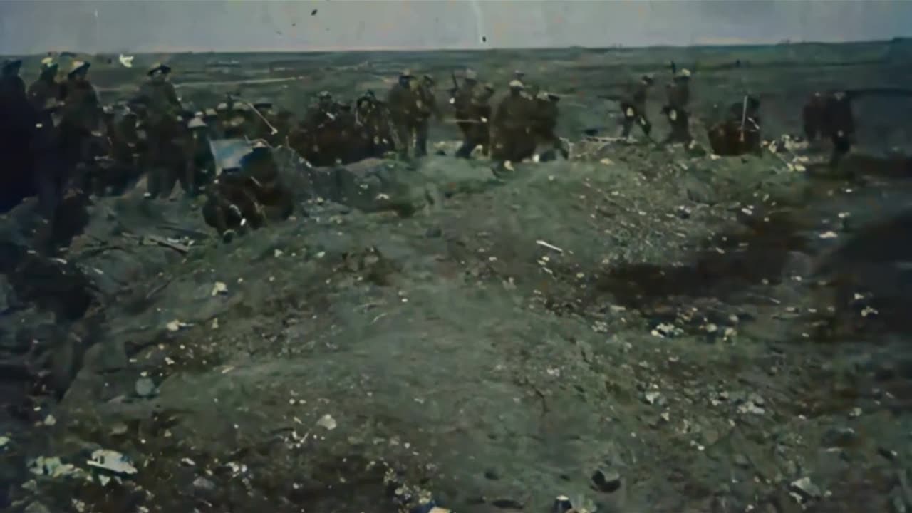 British soldiers signal and hold trenches during the Battle of Ancre 1916