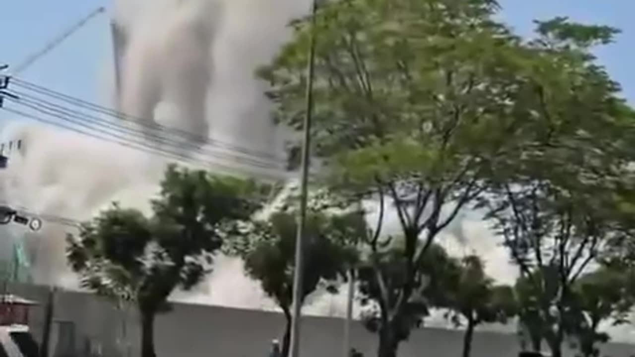 A high-rise building in Bangkok collapsed after a 7.7 magnitude earthquake rocked Thailand