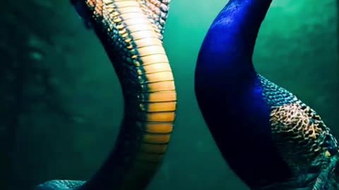 a fusion of a snake and a peacock ai video