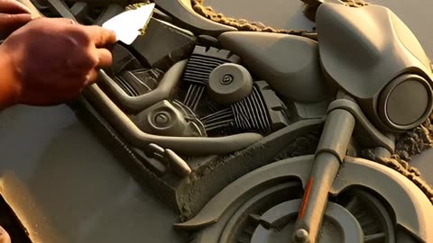 Time Lapse Harley Motorcycle Sand Sculpture is Awesome