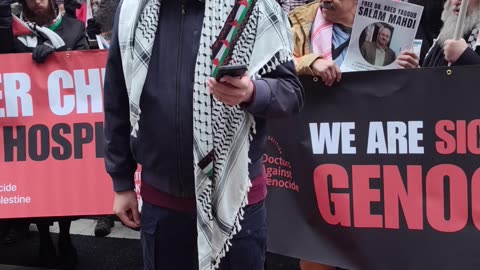 "SICK FROM GENOCIDE" in New York City. Anas Saleh.
