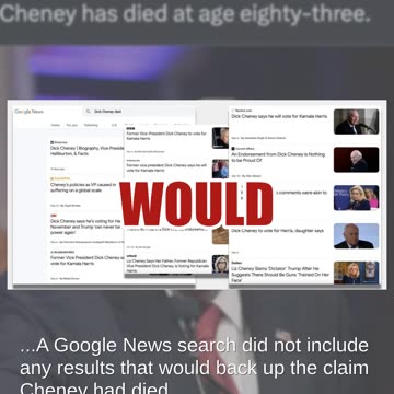 Fact Check: NO Evidence Dick Cheney Died In December 2024