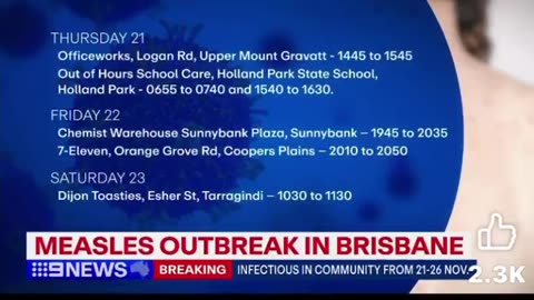 Measles outbreak in Brisbane...