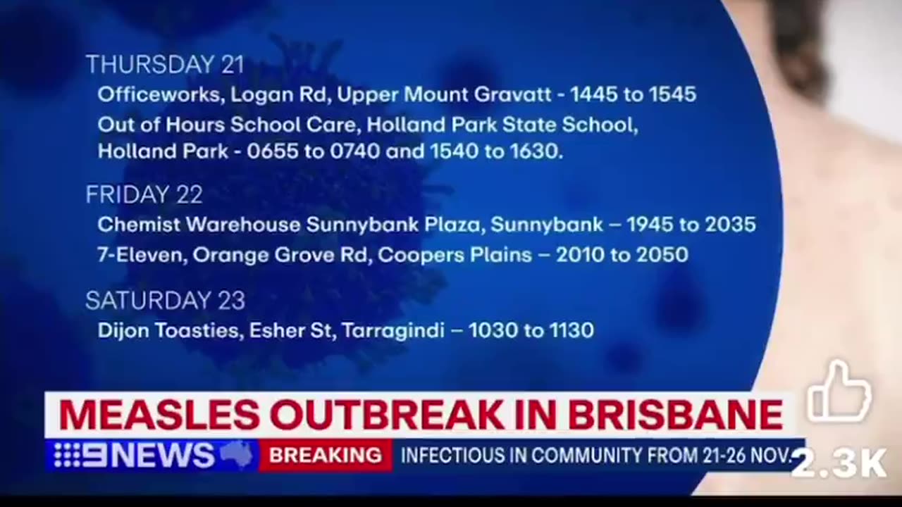 Measles outbreak in Brisbane...