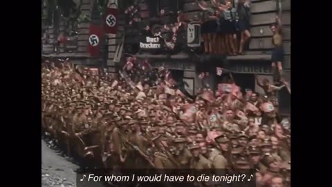 Hitler Return to Germany after defeating France July 6, 1940 (colorized)