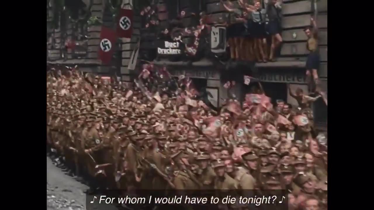 Hitler Return to Germany after defeating France July 6, 1940 (colorized)