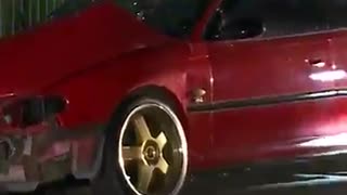 Car crash involving police car and innocent bystander 9 News Australia