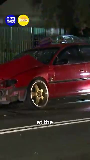 Car crash involving police car and innocent bystander 9 News Australia