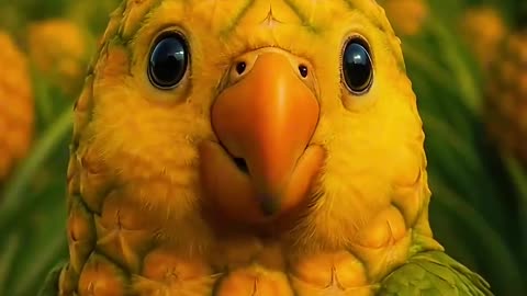 Parrot Eats Pineapple & BECOMES It! 🦜🍍