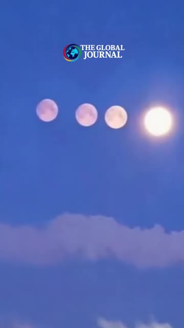 Four Moons appear over Russia’s St. Petersburg