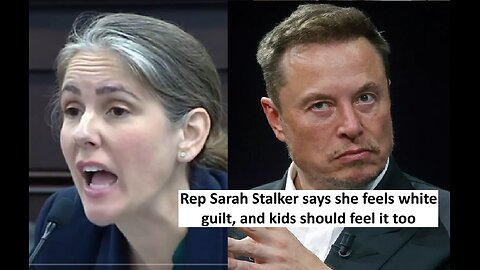 Rep Sarah Stalker says she feels guilty for being white, and kids should too; Elon disagrees