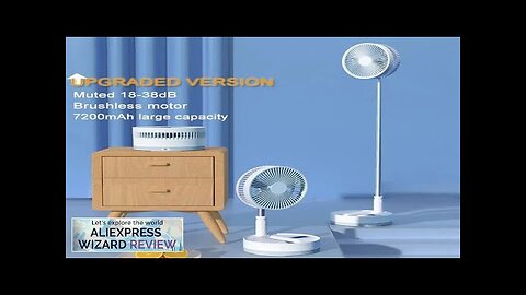 Portable Electric Fan Folding Telescopic Floor Standing USB Rechargeable Mini Brushless Fan Review