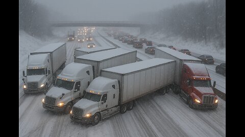 **"Massive Tractor-Trailer Collision Blocks Minnesota Interstate Amid Blizzard Conditions"**