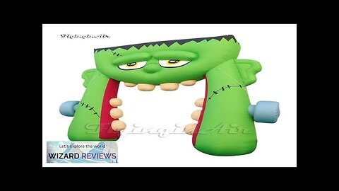 Lovely Giant Green Inflatable Frankenstein Arch Halloween Cartoon Figure Airblown Smiling Review