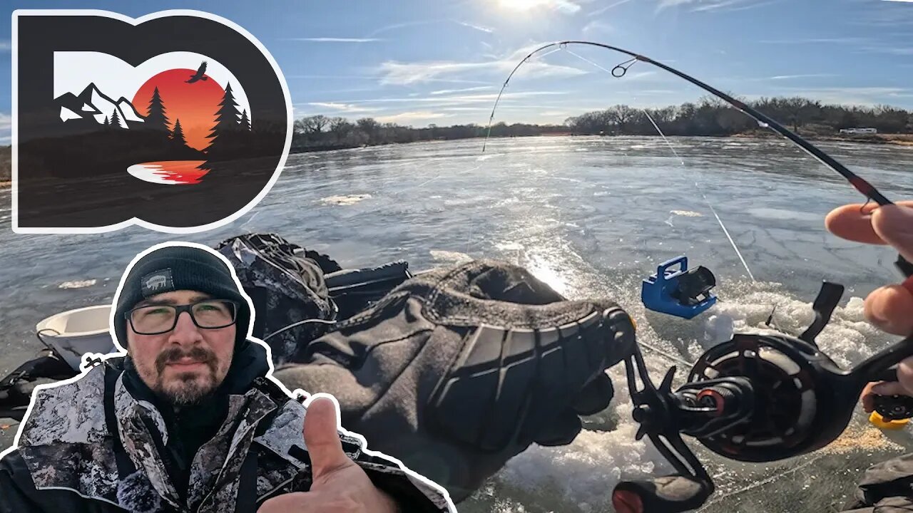 Ice Fishing for Panfish In A Midwest Lake