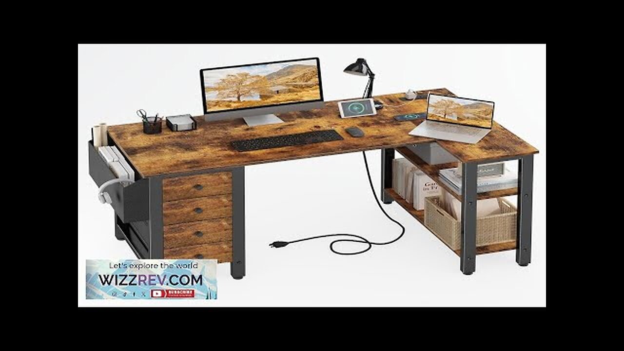 Lufeiya L Shaped Desk with Drawers & Storage Shelves 47 Inch Corner Review