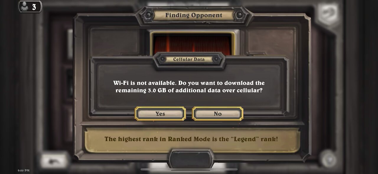 Hearthstone random ranked match.