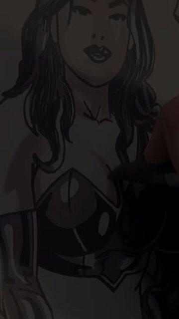 Drawing of Elektra and Daredevil