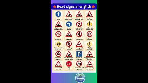 Different Road signs in English। Important for spoken English class #english #signs #shorts