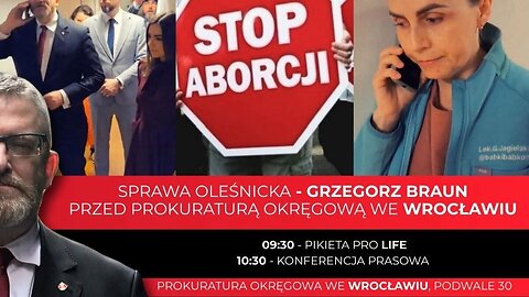 PILNE! Grzegorz Braun przesłuchiwany w prokuraturze ws. Ludobójstwa dzieci w RP?! Protest LIVE z Wrocławia!