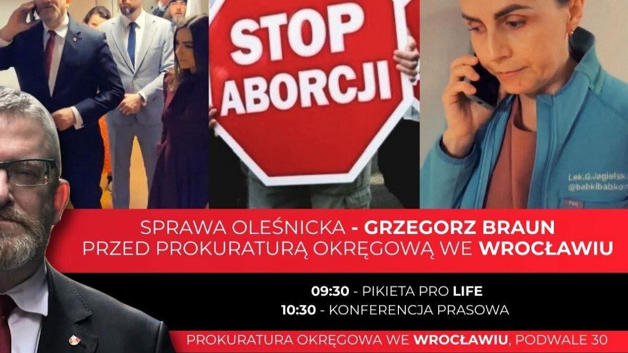 PILNE! Grzegorz Braun przesłuchiwany w prokuraturze ws. Ludobójstwa dzieci w RP?! Protest LIVE z Wrocławia!