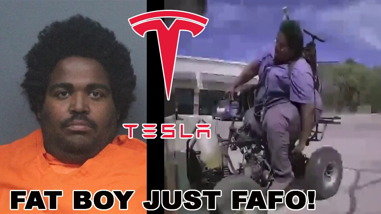 OBESE Black Man ARRESTED for RAMMING a Tesla in SHOCKING video at a Chinese Buffet!