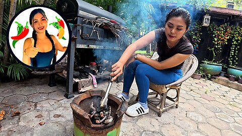 Catfish BBQ - Asian girl village cooking