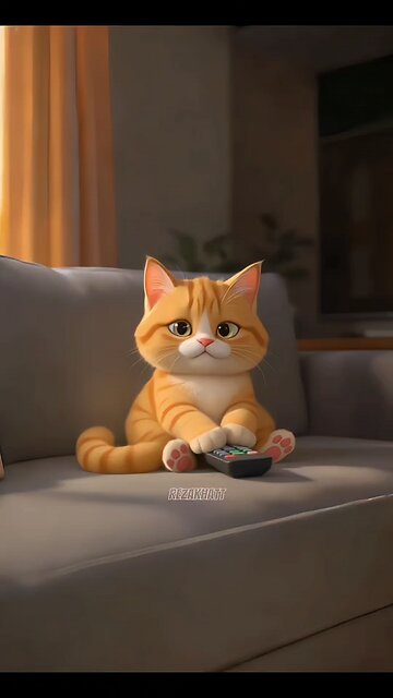 When the hooman is away, the cat takes over the remote!