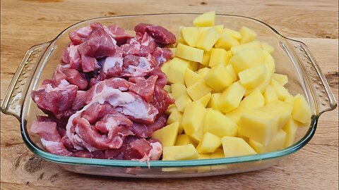 Festliches Rezept für Kartoffeln mit Fleisch zum Abendessen, reicht für die ganze Familie!