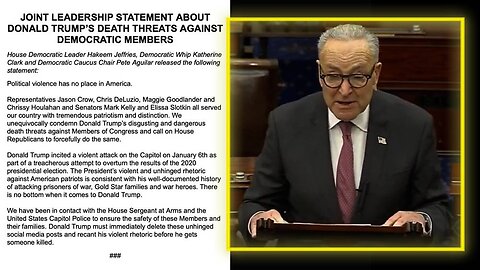 HANG TRAITORS Senator Schumer Misrepresents President Trump's Warning