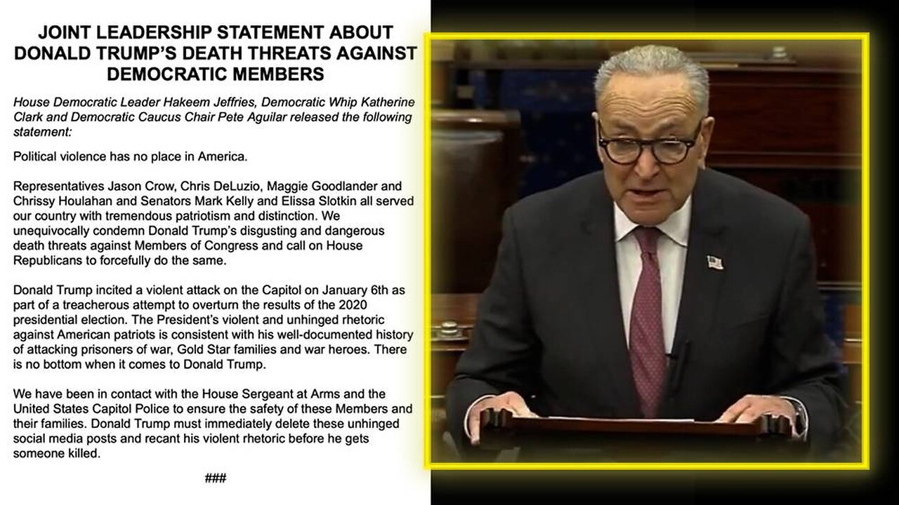 HANG TRAITORS Senator Schumer Misrepresents President Trump's Warning